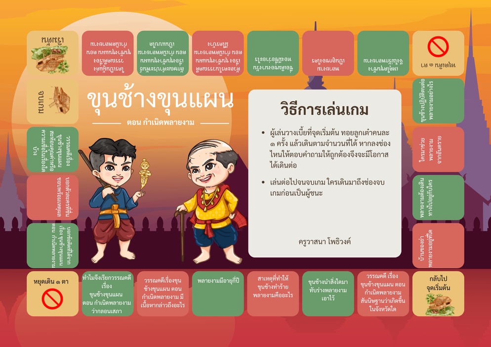 ภาพประกอบไอเดีย บอร์ดเกมขุนช้างขุนแผน ตอน กำเนิดพลายงาม