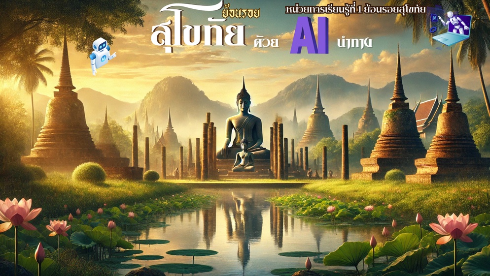 ภาพประกอบไอเดีย ย้อยรอยสุโขทัย ด้วย AI นำทาง