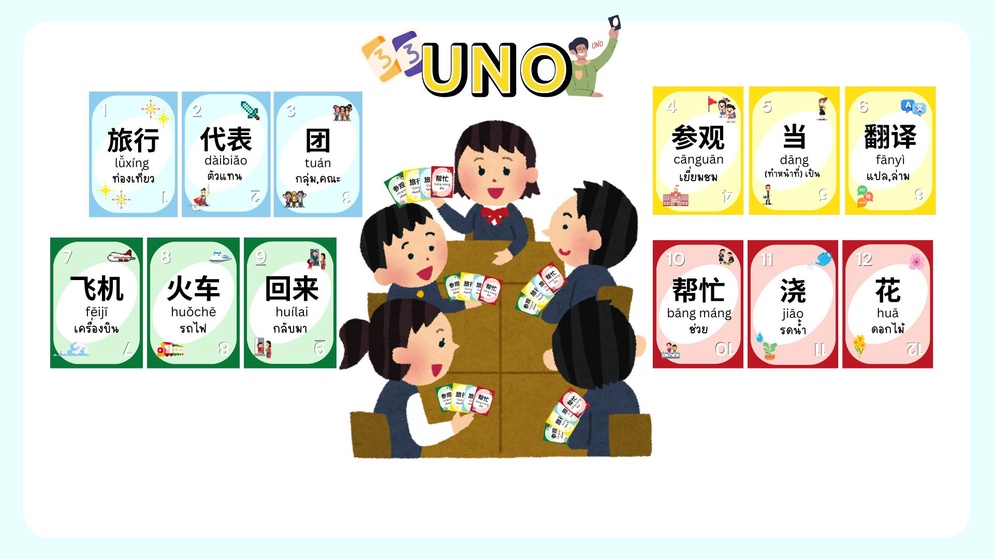 ภาพประกอบไอเดีย "การ์ดเกม UNO!" ตัวช่วยทบทวนคำศัพท์ *แจกลิงก์ไฟล์แก้ไขได้*