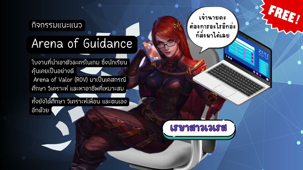 ภาพประกอบไอเดีย Arena of Guidance ศึกษา/วิเคราะห์ ตัวละครในเกม เพื่อหาอาชีพ