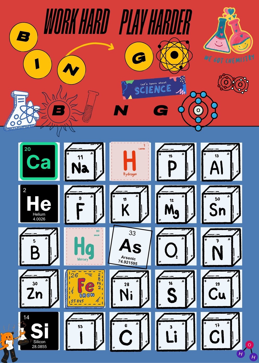 ภาพประกอบไอเดีย จำชื่อธาตุให้แม่น ด้วยการเล่น BINGO
