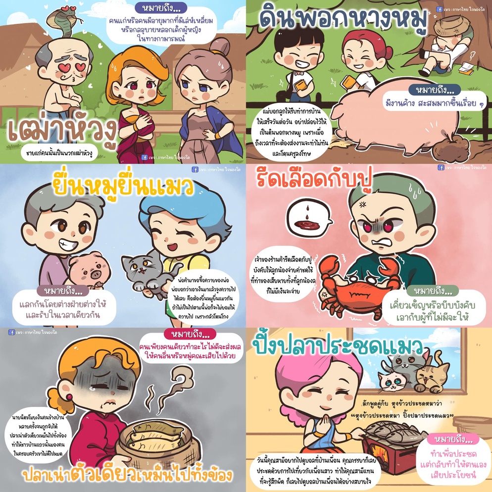 ภาพประกอบไอเดีย โปสเตอร์ความรู้ สำนวนไทยสร้างสรรค์