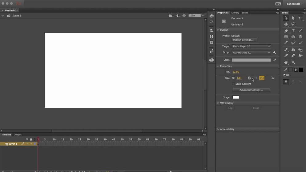 ภาพประกอบไอเดีย รู้จักโปรแกรมและส่วนประกอบของโปรแกรม Adobe Animate