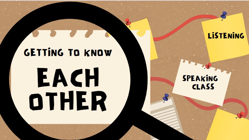 ภาพประกอบไอเดีย Getting to know each other คาบแรกของรายวิชาภาษาอังกฤษฟัง พูด