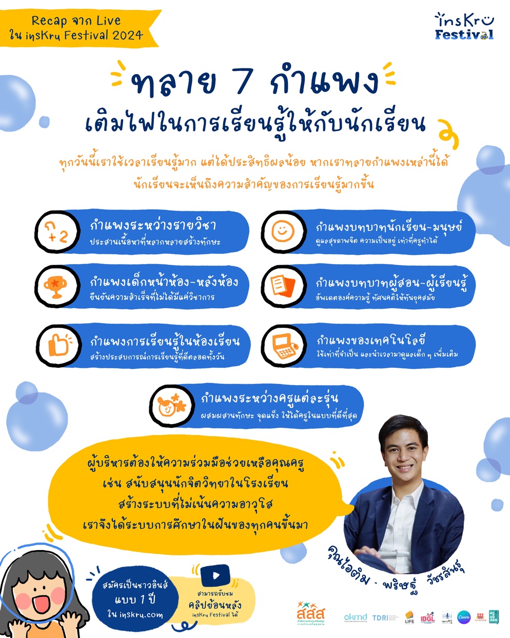 ภาพประกอบไอเดีย ทลาย 7 กำแพง เติมไฟในการเรียนรู้ให้กับนักเรียน