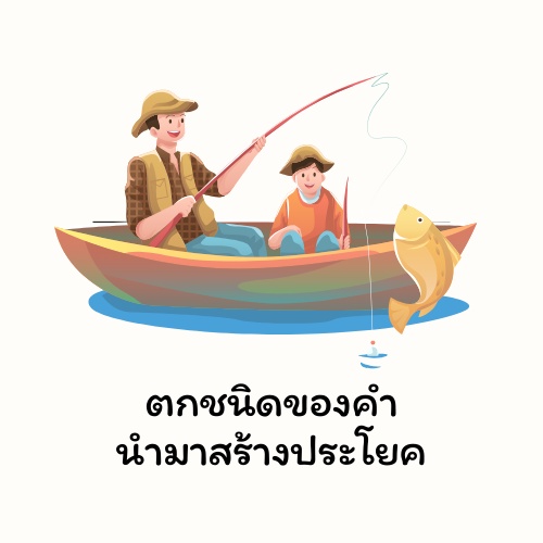 ภาพประกอบไอเดีย ตกชนิดของคำ นำมาสร้างประโยค