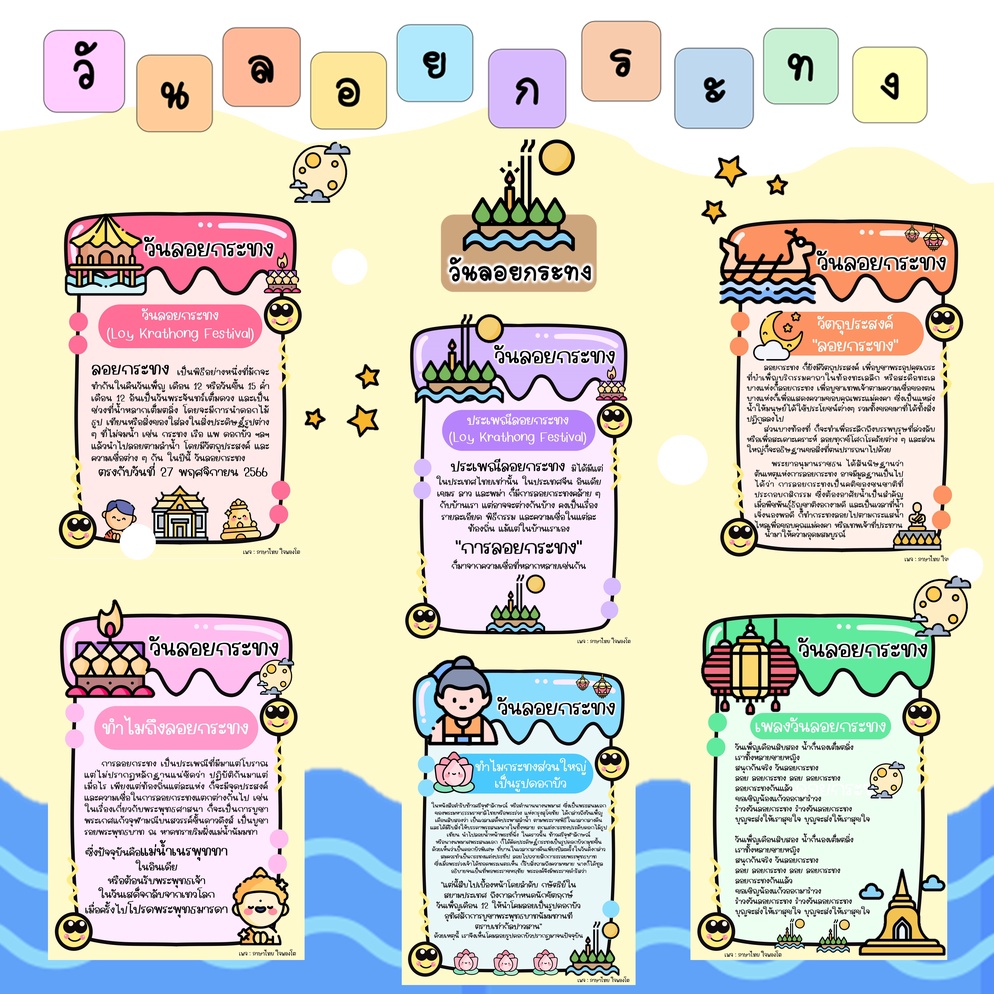ภาพประกอบไอเดีย จัดบอร์ดสร้างสรรค์ วันลอยกระทง 