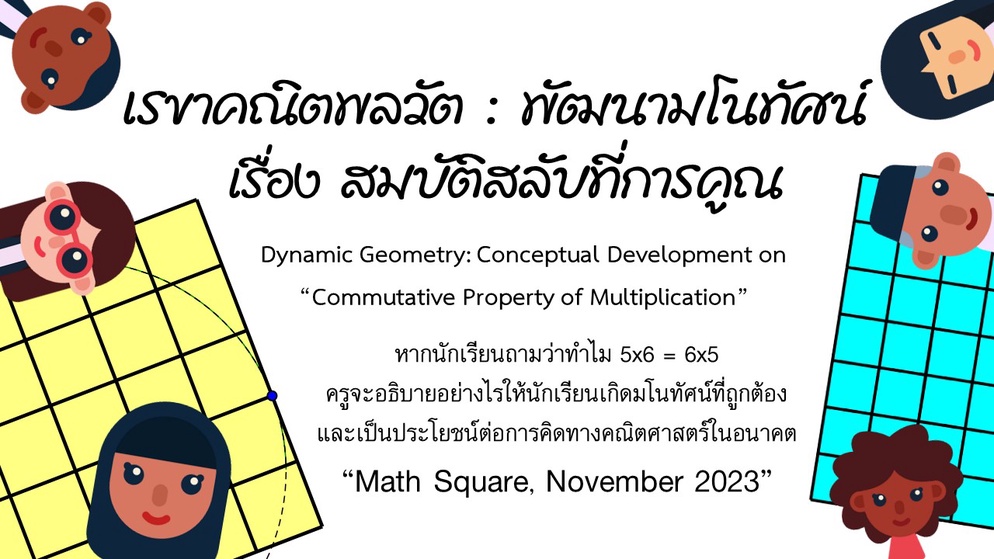 ภาพประกอบไอเดีย เรขาคณิตพลวัต : พัฒนามโนทัศน์ เรื่อง สมบัติการสลับที่การคูณ