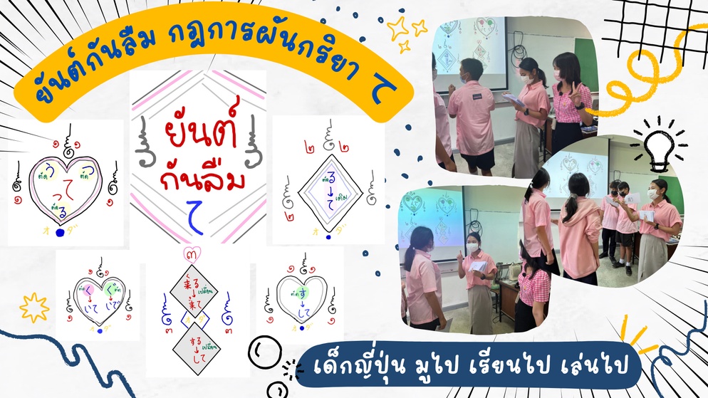 ภาพประกอบไอเดีย แจกยันต์ผันกริยาภาษาญี่ปุ่น มูไป จำไป เรียนไป เล่นไป