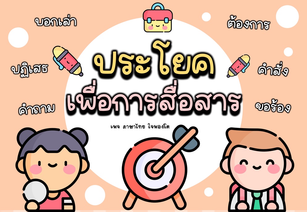 ภาพประกอบไอเดีย PowerPoint ประโยคเพื่อการสื่อสารในภาษาไทย 6 ประเภท