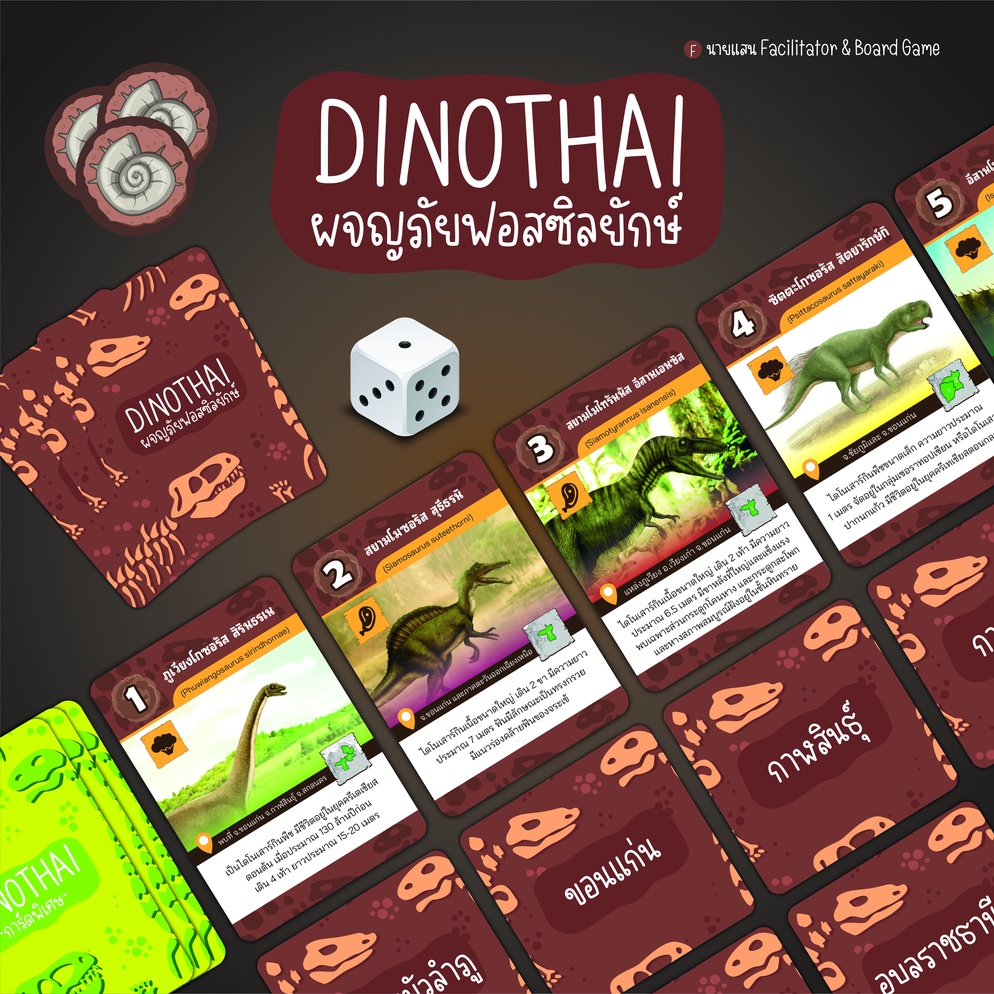 ภาพประกอบไอเดีย บอร์ดเกม : DINOTHAI ผจญภัยฟอสซิลยักษ์