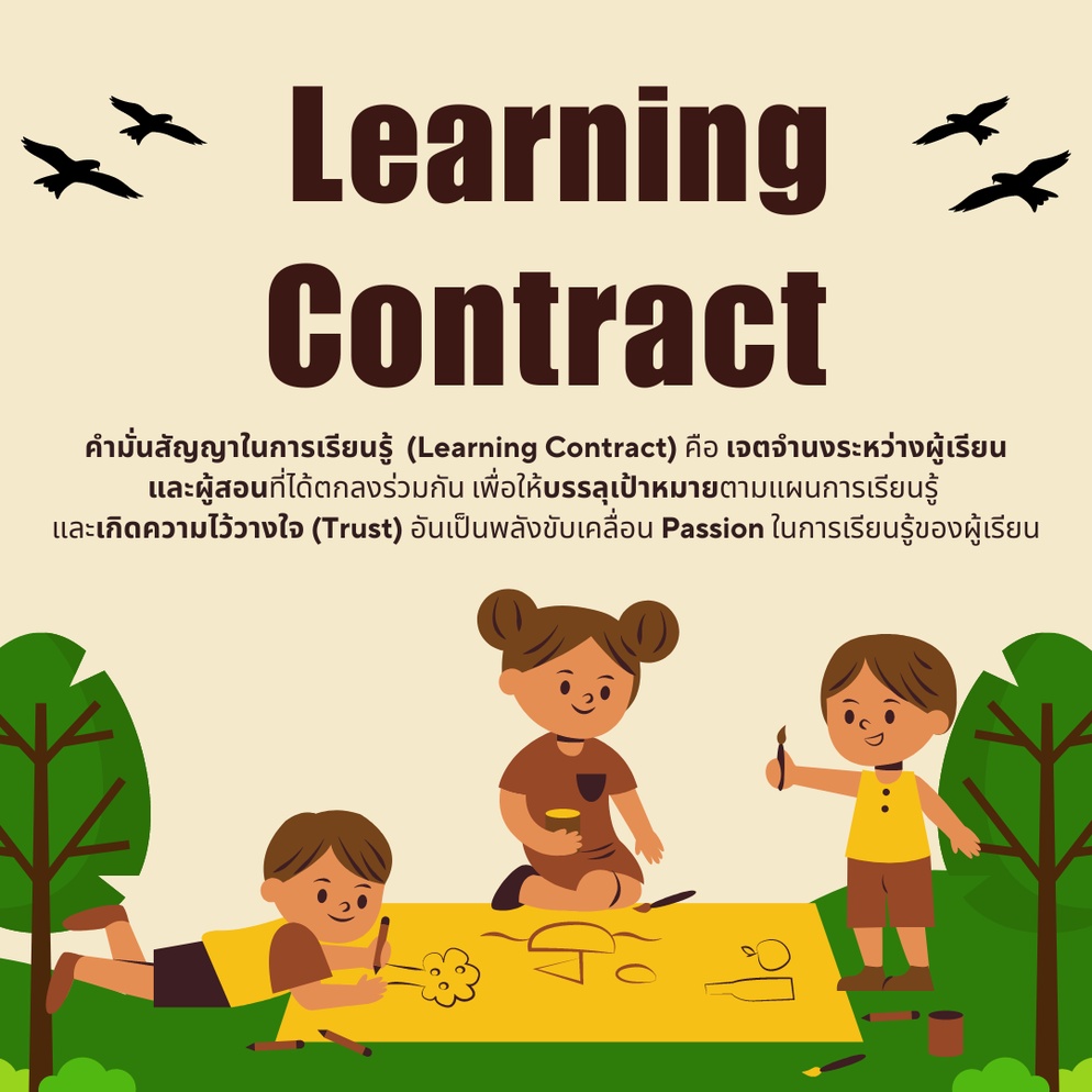 ภาพประกอบไอเดีย คำมั่นสัญญาในการเรียนรู้ (Learning Contract)