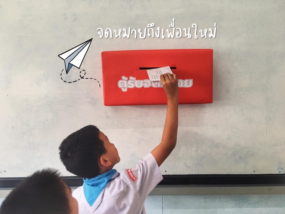 ภาพประกอบไอเดีย จดหมายถึงเพื่อนใหม่ จากบทเรียนส่งข่าวเล่าเรื่อง ป.3