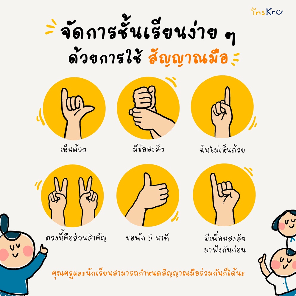 ภาพประกอบไอเดีย 👋 ไอเดียการจัดการชั้นเรียนง่าย ๆ ด้วยสัญญาณมือ