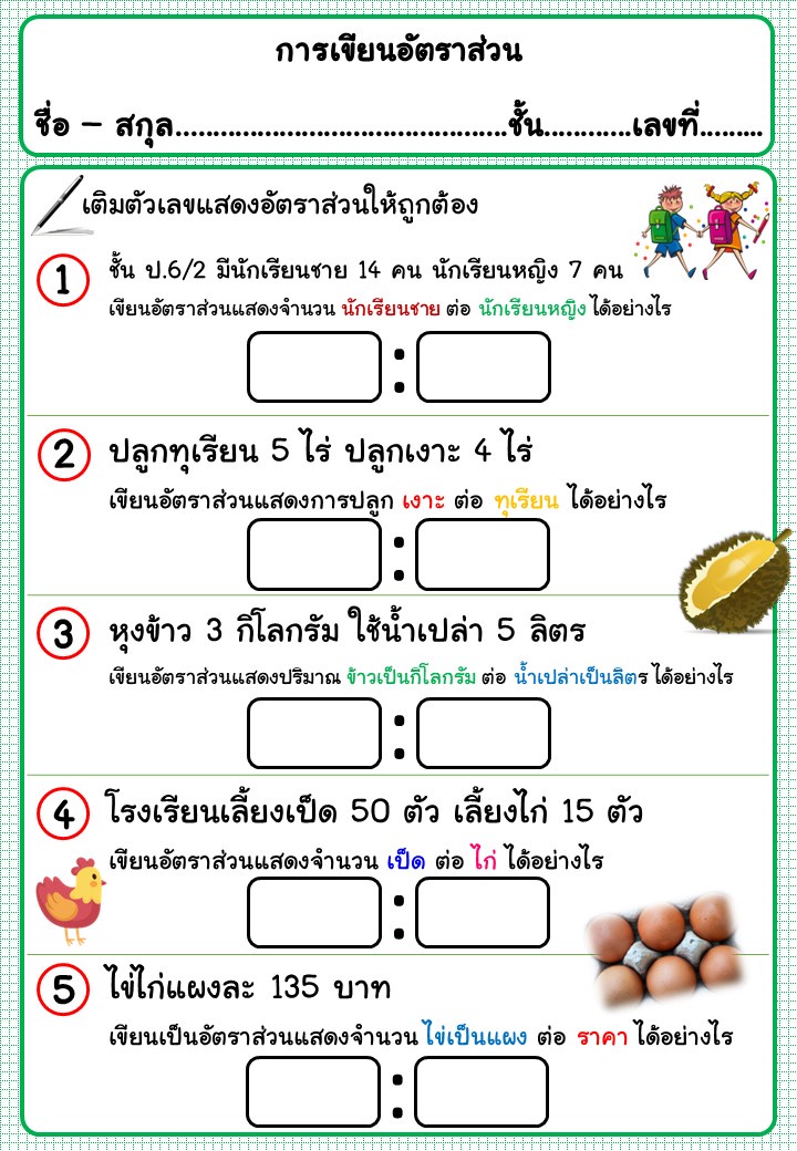 ภาพประกอบไอเดีย อัตราส่วนชวนคิด