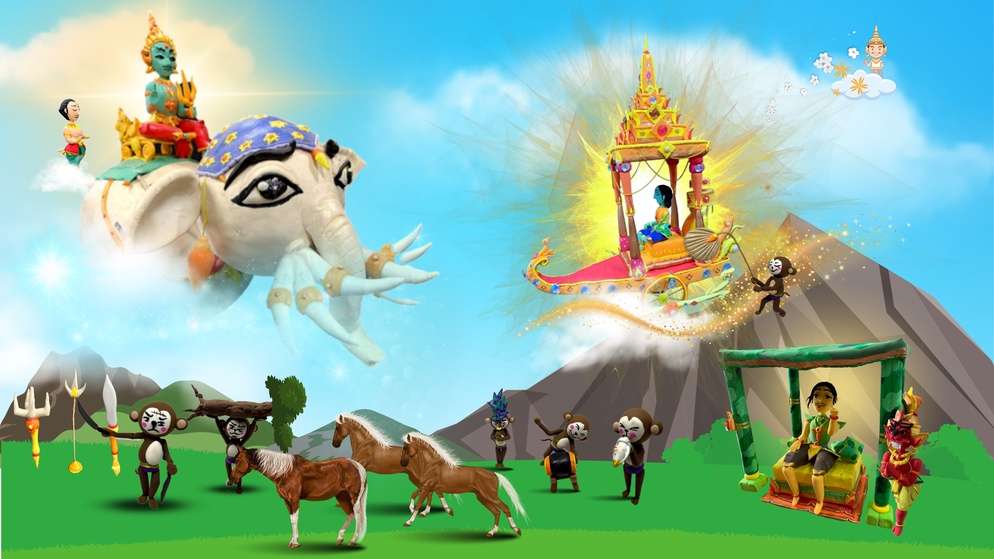 ภาพประกอบไอเดีย แบบจำลองรามเกียรติ์ตอนบทพากย์เอราวัณ