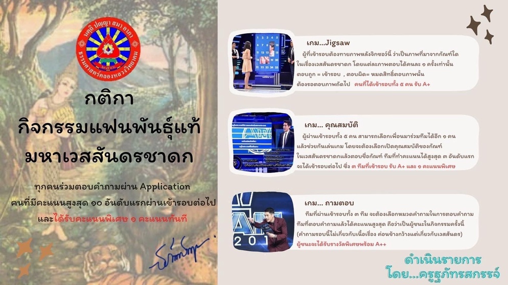 ภาพประกอบไอเดีย เกมแฟนพันธุ์แท้วรรณคดีไทย