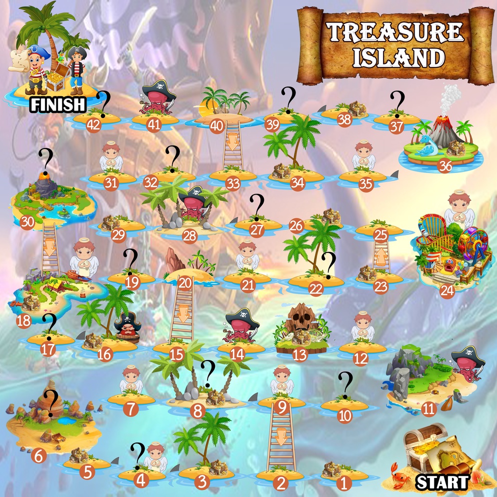 ภาพประกอบไอเดีย เกมบันไดงู ตามล่าหาสมบัติ