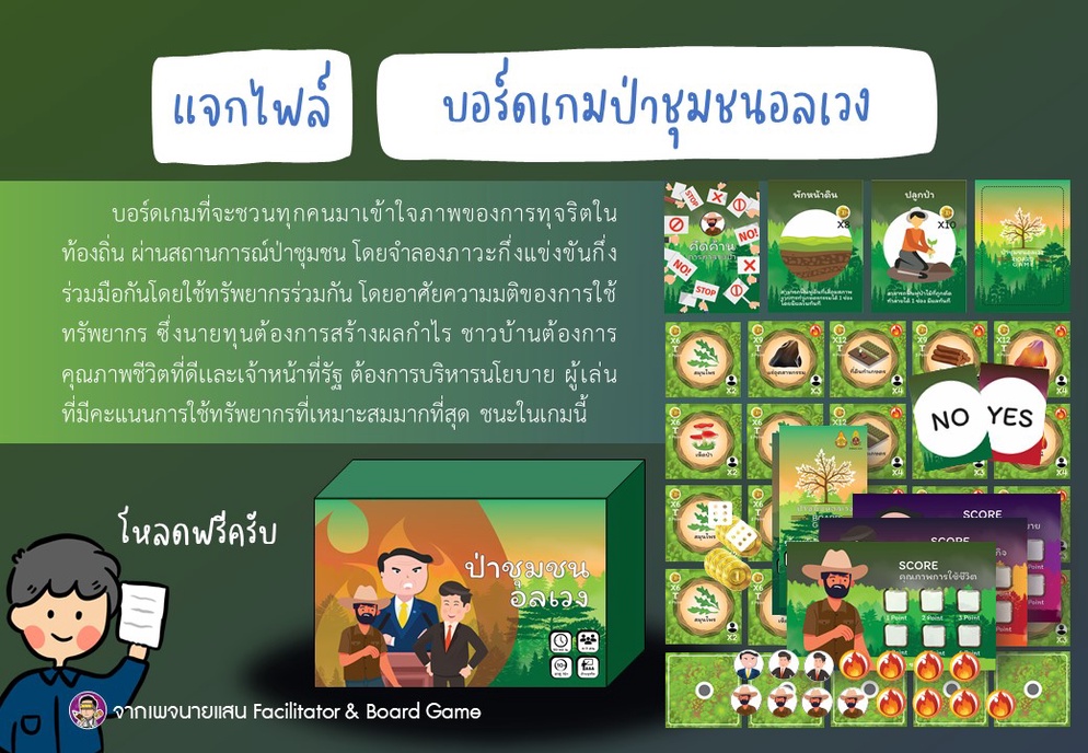ภาพประกอบไอเดีย บอร์ดเกมป่าชุมชนอลเวง