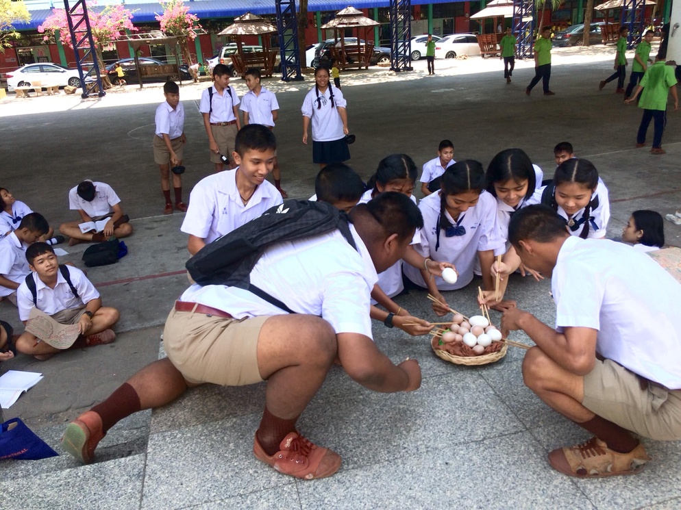 ภาพประกอบไอเดีย กิจกรรมตักไข่ (ตอบคำถาม) 