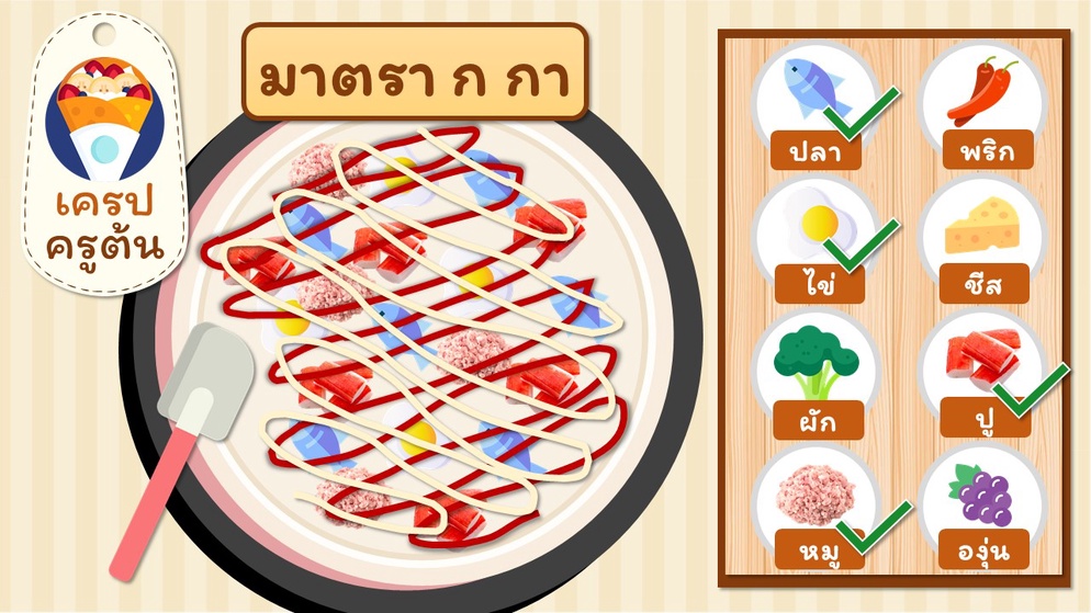 ภาพประกอบไอเดีย "ร้านเครป" มาตราตัวสะกด (PowerPoint)