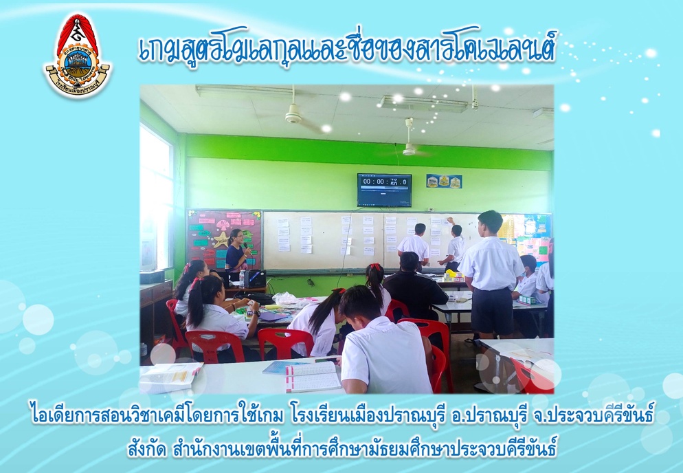 ภาพประกอบไอเดีย เกมสูตรโมเลกุลและชื่อของสารโคเวเลนต์