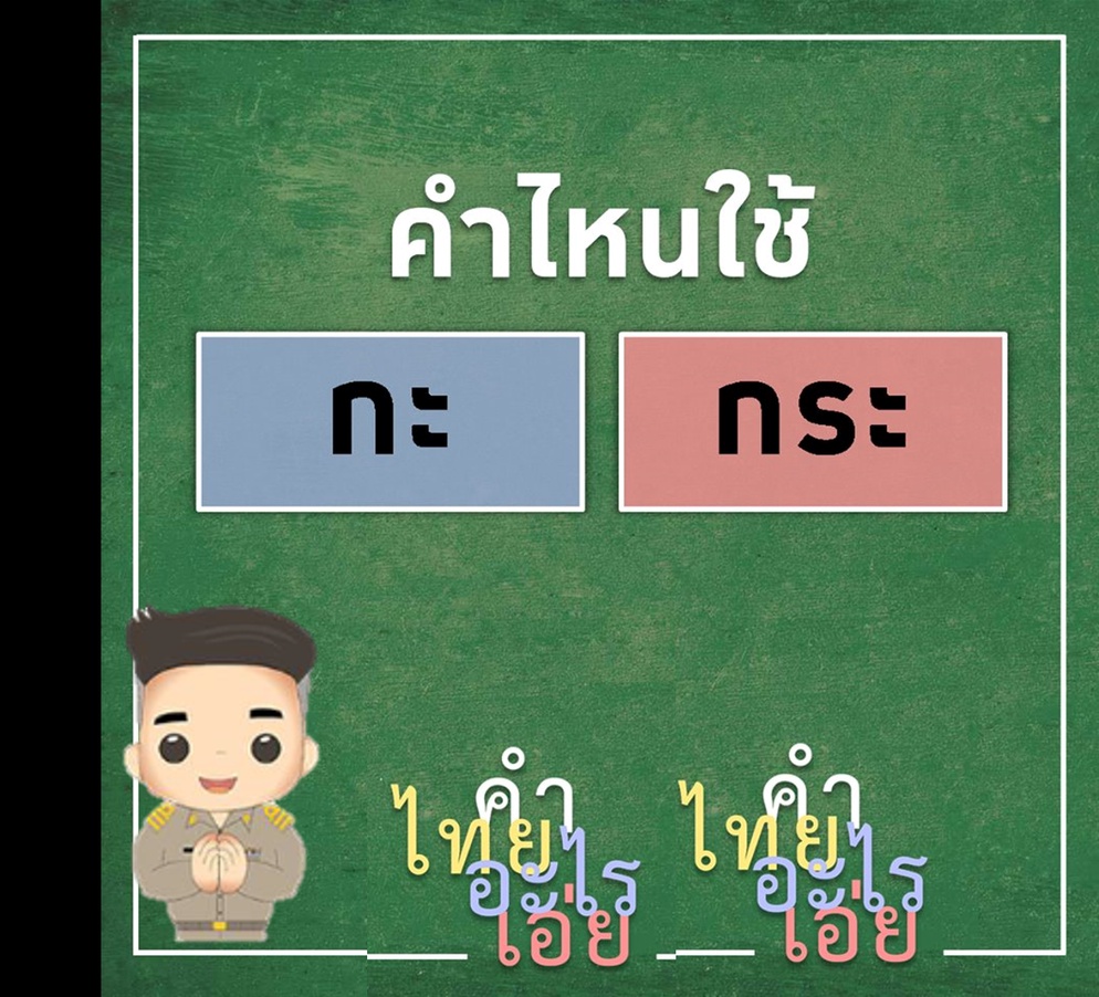ภาพประกอบไอเดีย เกม คำไหนใช้กระ กะ