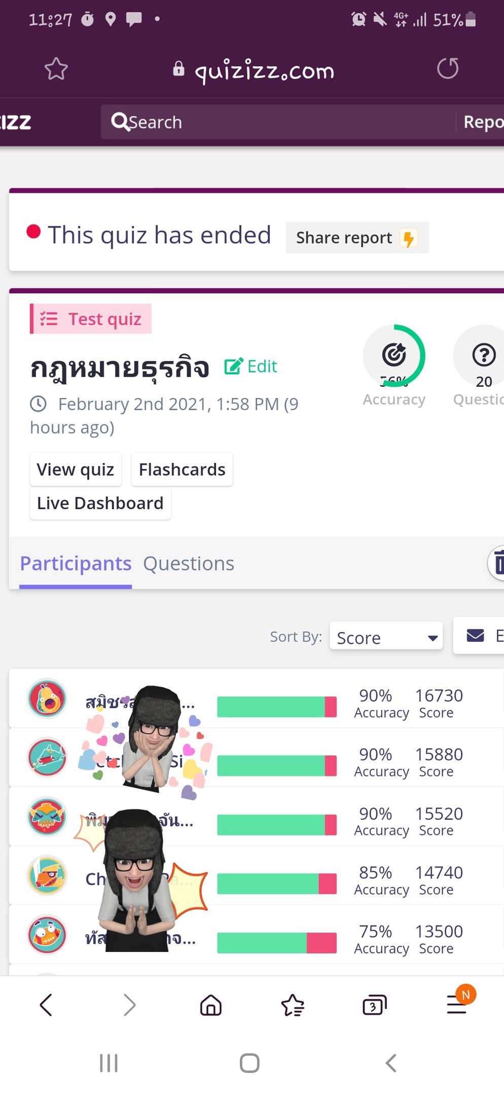 ภาพประกอบไอเดีย สอบออนไลน์พร้อมกัน 5 ห้องต้องลอง Quizzizz