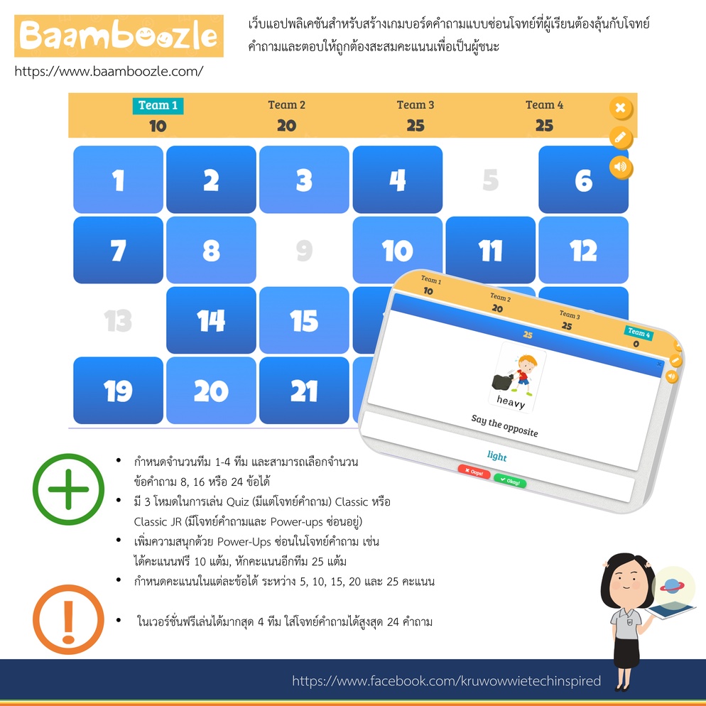 ภาพประกอบไอเดีย สอนสดไม่น่าเบื่ออีกต่อ ใช้ Zoom + Baamboozle