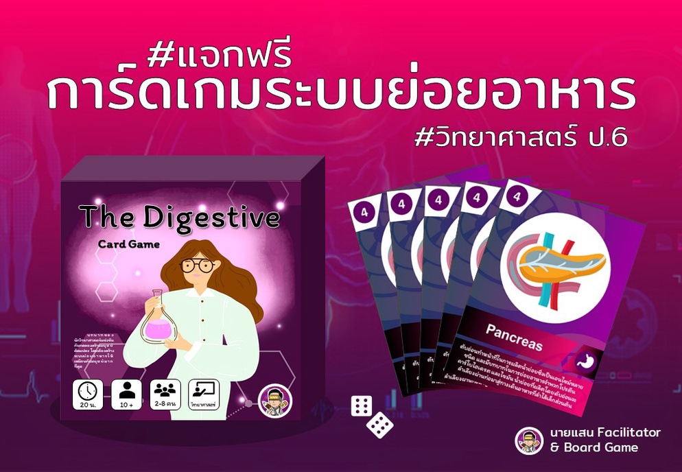 ภาพประกอบไอเดีย การ์ดเกมระบบย่อยอาหาร