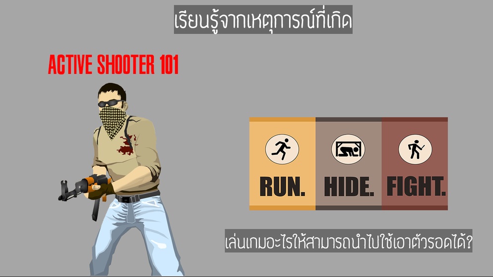ภาพประกอบไอเดีย เรียนรู้จากเหตุการณ์ที่เกิด: Active Shooter