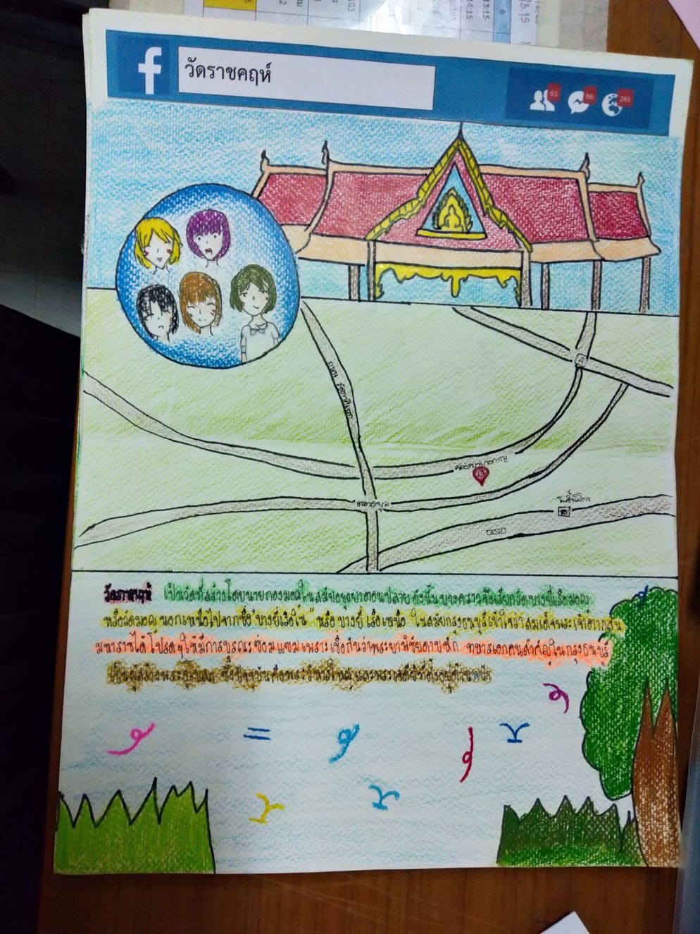 ภาพประกอบไอเดีย เพจเฟสบุ๊คทำมือเที่ยววัด