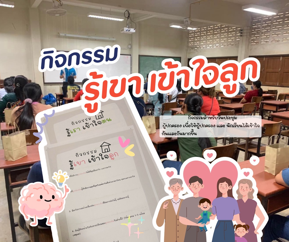 ภาพประกอบไอเดีย กิจกรรม(ประชุมผู้ปกครอง) "รู้เขา เข้าใจลูก" 