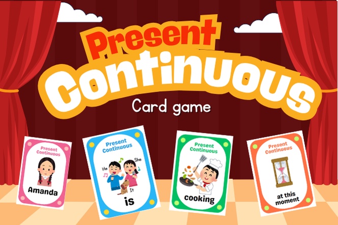 ภาพประกอบไอเดีย Let’s Play and Say! Present Continuous: Card game