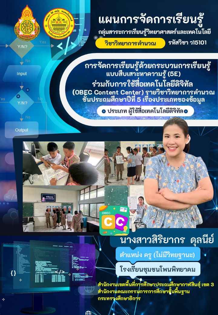 ภาพประกอบไอเดีย เผยแพร่แผนการจัดการเรียนรู้ เรื่อง ประเภทของข้อมูล
