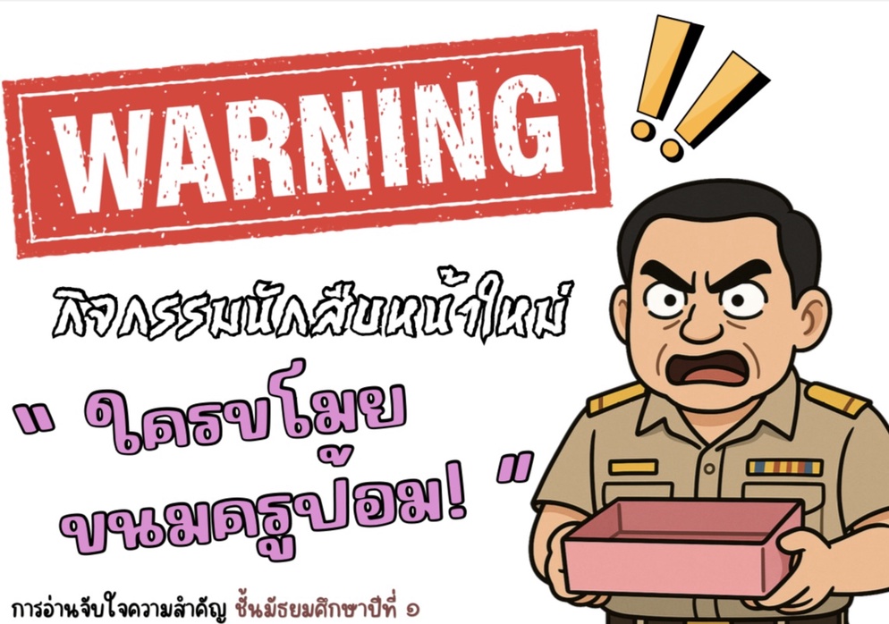 ภาพประกอบไอเดีย กิจกรรมนักสืบหน้าใหม่ไขคดีจับใจความสำคัญ 🔍