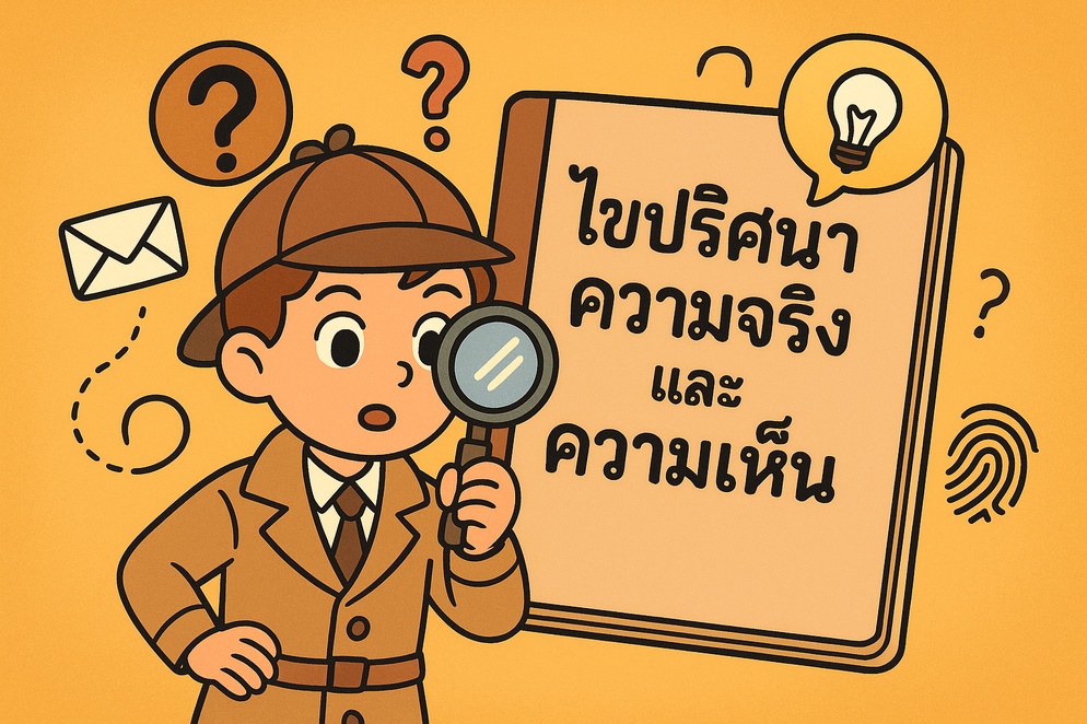ภาพประกอบไอเดีย นักสืบตัวน้อย ไขปริศนาข้อเท็จจริงและข้อคิดเห็น