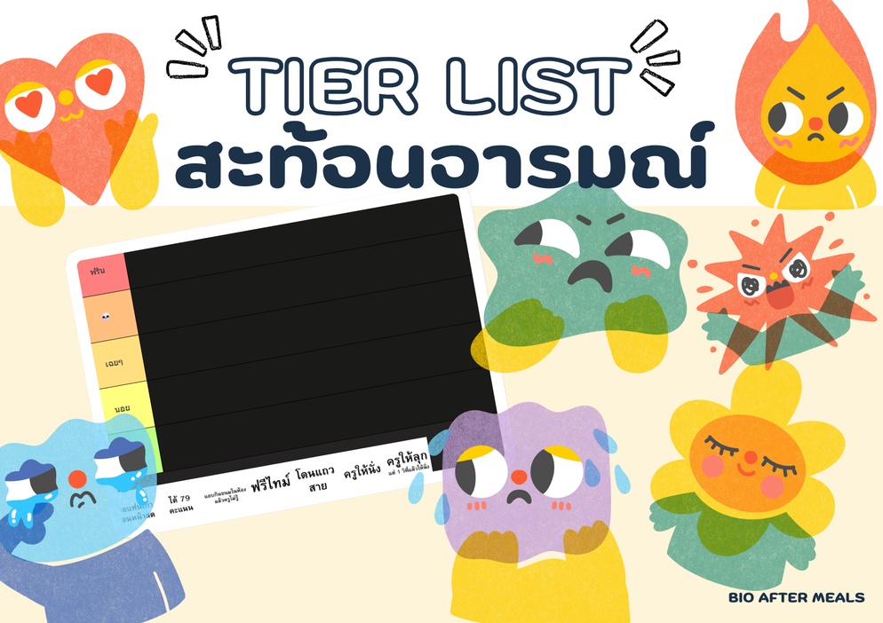 ภาพประกอบไอเดีย tier list สะท้อนอารมณ์