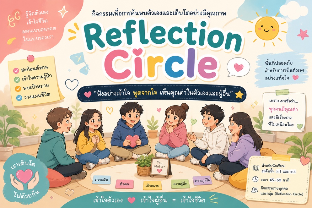 ภาพประกอบไอเดีย Reflection Circle ฟังอย่างเข้าใจ พูดจากใจ เห็นคุณค่าในตัวเอง